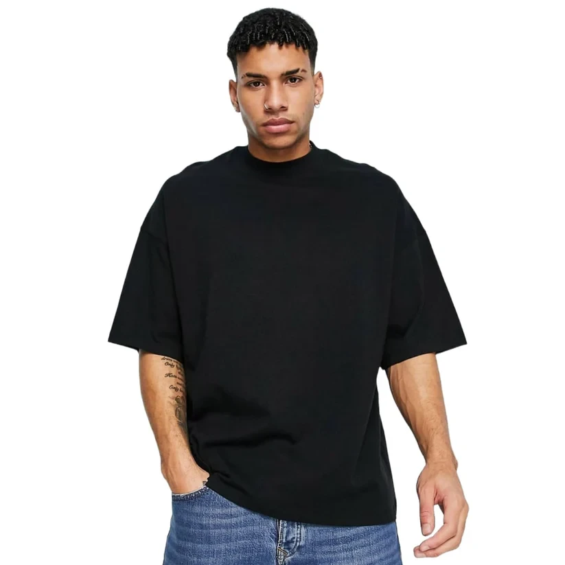 French Terry cotton Oversize T-Shirt Manufacturer - Black