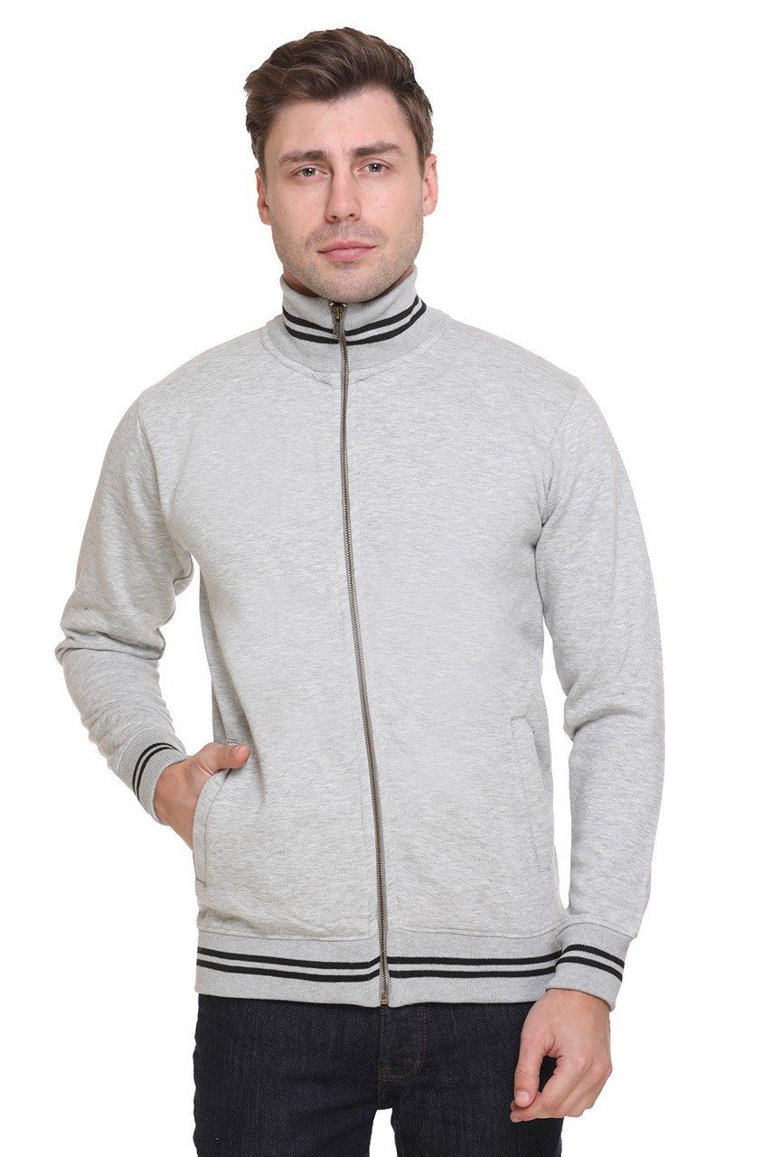 Pikmee Zero Degree Turtle Neck Grey Melange Sweatshirt