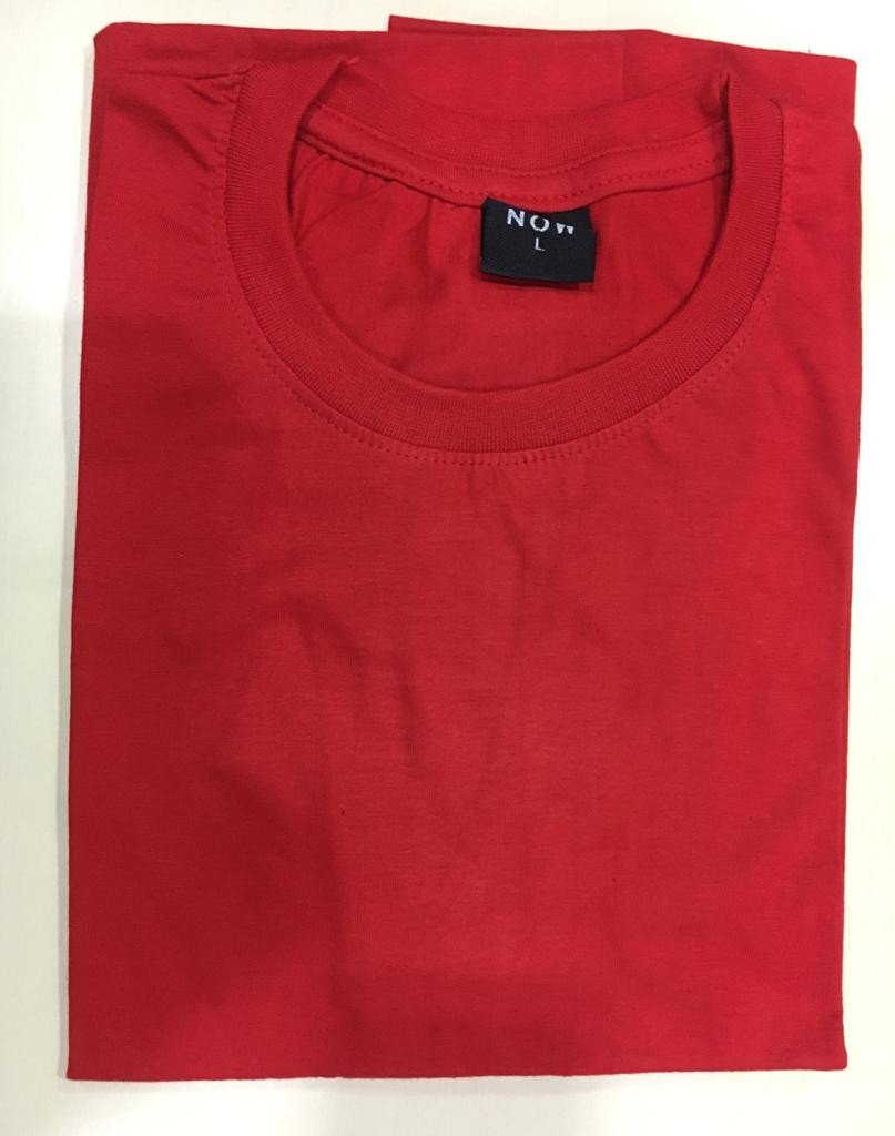 Now Round neck Cotton T-shirt - Red
