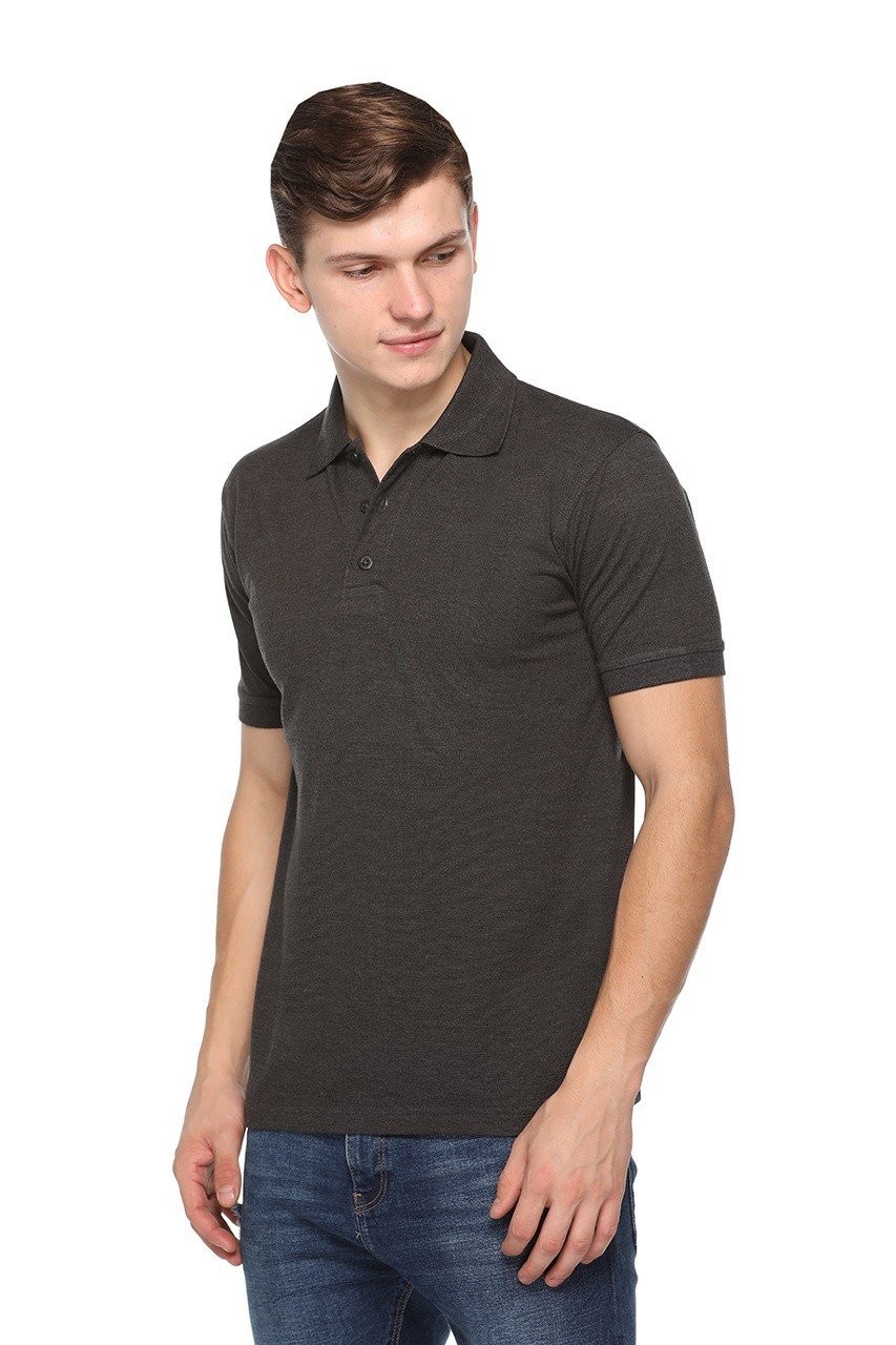 Pikmee Fast Tees Charcoal Grey polo t shirt