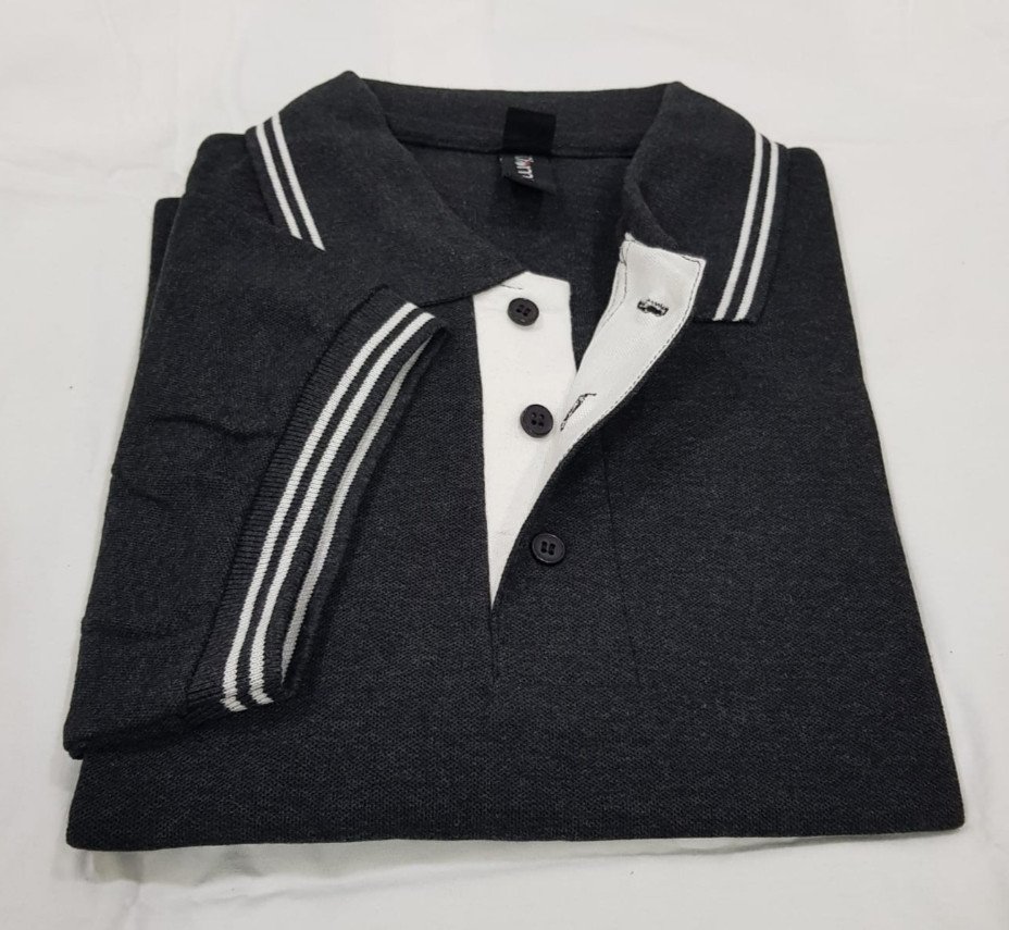 Chrome Double-Tipping 230 GSM Cotton T-Shirt - Charcoal Grey