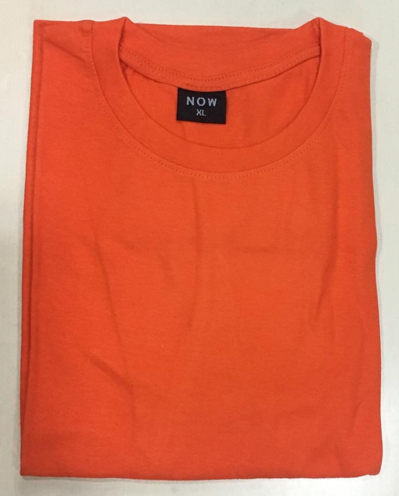 Now Round neck Cotton T-shirt - Orange